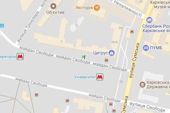 Схема рекламной плоскости по адресу Свободи пл., №7