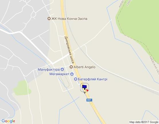 Схема рекламної площини за адресою Дніпровське шосе, перед Мега Маркетом, напротив центра "Аракс-Ходесеевка", "Киев-Обухов", км 24+100 право