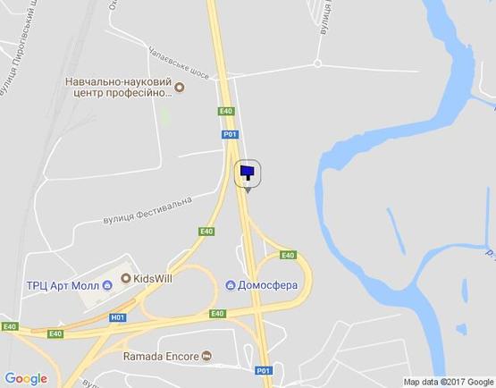 Схема рекламной плоскости по адресу Столичне шосе, 90 (зуп. Фестивальна) в сторону Кільцевої дороги, напроти ТЦ "Домосфера"