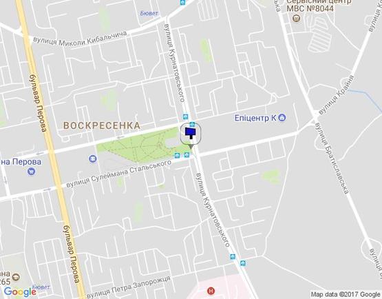 Схема рекламної площини за адресою вул. Курнатовського/Стальського (виїзд з вул. Братиславська на бул. Перова)