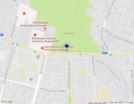 Схема рекламной плоскости по адресу вул.Хмельницьке шосе (біля Лісопарку)