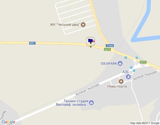 Схема рекламной плоскости по адресу м. Ірпінь, траса М-07, км 23+950 ліво, вул. Свято-Покровська, 30А