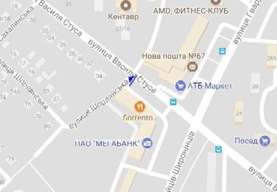 Схема рекламной плоскости по адресу Василия Стуса ул. - Гвардейцев Широнинцев ул., 29а