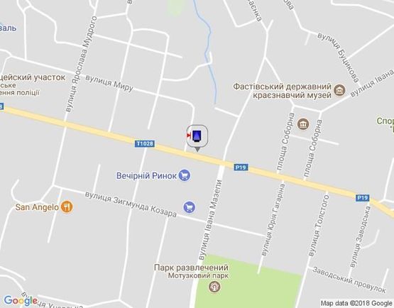 Схема рекламной плоскости по адресу г.Фастов, ул.Соборная, 34, Вечерний рынок