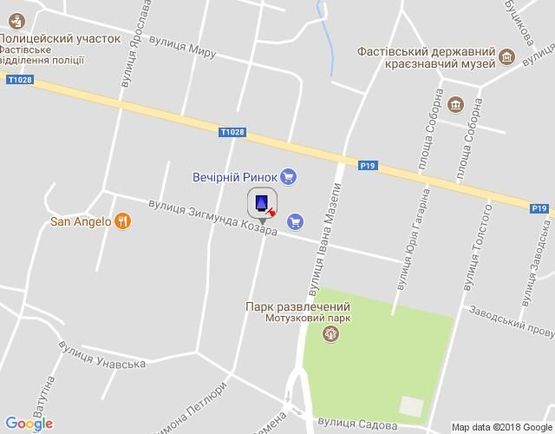 Схема рекламной плоскости по адресу г.Фастов, ул.1-го Травня, торговий центр м-н Фуршет Ельдорадо