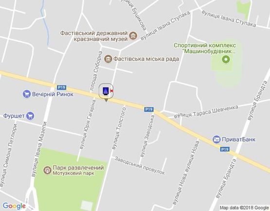 Схема рекламної площини за адресою г.Фастов, ул.Соборная, 27-31