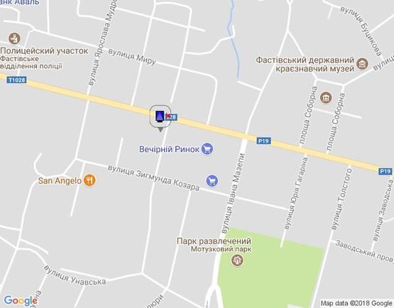 Схема рекламной плоскости по адресу г.Фастов, ул.Соборная, 51 Еко Маркет