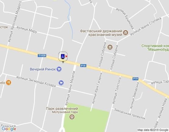 Схема рекламної площини за адресою г.Фастов, ул.Соборная, 43, Вечерний рынок