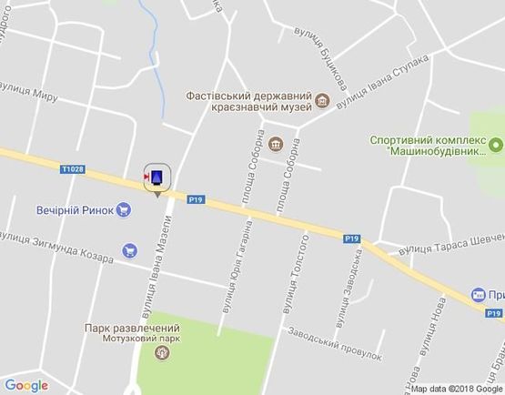 Схема рекламної площини за адресою г.Фастов, ул.Соборная, 43, Вечерний рынок