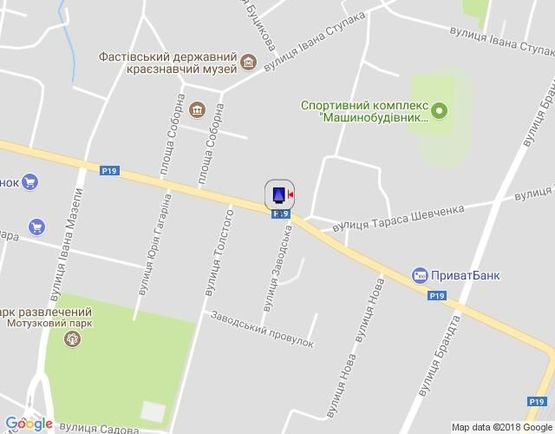 Схема рекламной плоскости по адресу г.Фастов, ул.Соборная, 29