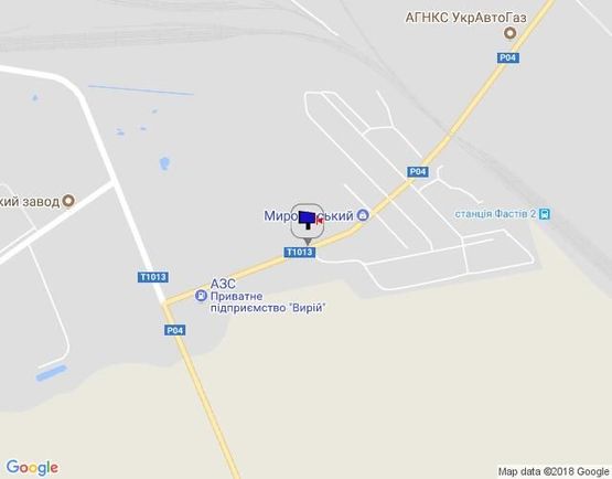 Схема рекламной плоскости по адресу г.Фастов, Кольцевая дорога, жилмасив Мироновский парк,300м.от ул.Ломоносова,выезд на Б.Церковь