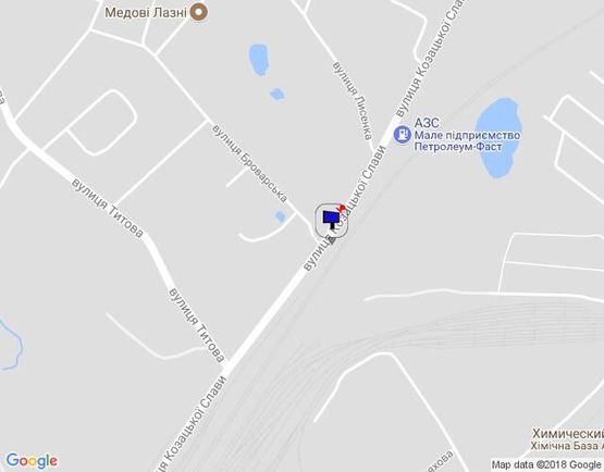 Схема рекламної площини за адресою г.Фастов, ул.Щербакова, 17