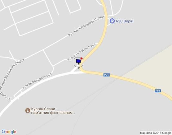 Схема рекламної площини за адресою перекресток ул. Щербакова, Окружной и дороги на Бышев (клумба) въезд с Бышева