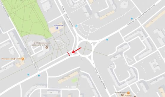 Схема рекламної площини за адресою Маяковського пр-т, возле пр-та Драйзера, к пр-ту Генерала Ватутина