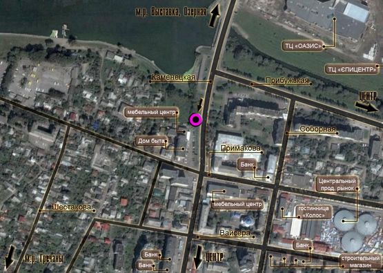 Схема рекламної площини за адресою вул.Зарічанська - Старокостянтинівське шосе. неподалік: АЗС "ОККО", ТЦ "Комфорт", не продовольчий ринок, новий житловий масив, Спорт-Ленд, автосалон "Форд", "Ауди", "Рено", цілодобове "Сільпо" (в/від центру)