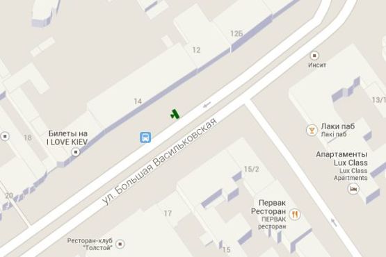 Схема рекламной плоскости по адресу Велика Васильківська вул., навпроти буд. №14