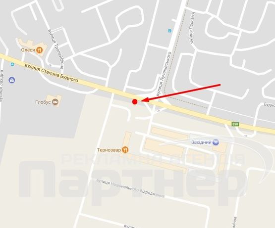 Схема рекламної площини за адресою С. Будного