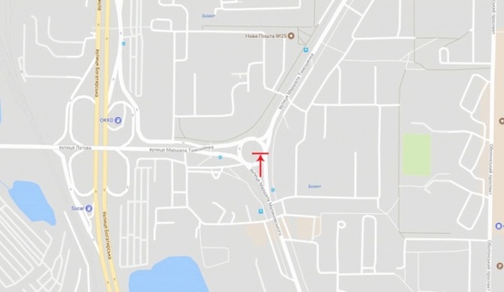 Схема рекламної площини за адресою Малиновского ул., от ст.м.Оболонь