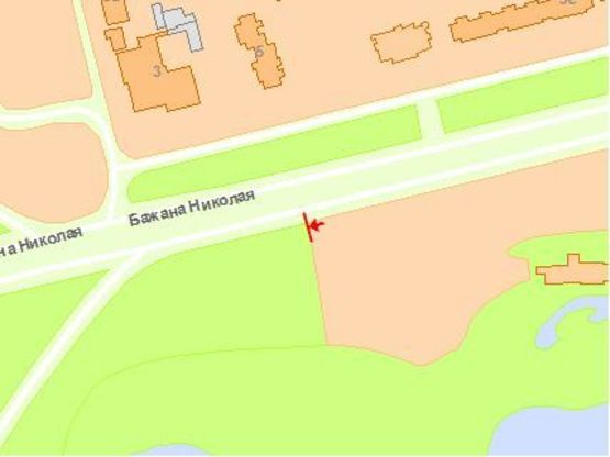 Схема рекламной плоскости по адресу Бажана 5 из центра правый