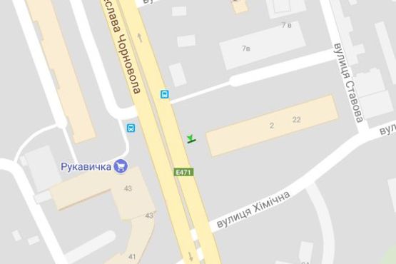 Схема рекламної площини за адресою Вячеслава Чорновола просп. - Хімічна вул.