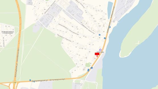 Схема рекламної площини за адресою ул. Набережная, 50 м. после заправки "БРСМ-Нафта", справа, направление из г. Вышгорода в г. Киев