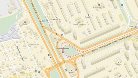 Схема рекламної площини за адресою Богатырская заезд к жилому масиву "Дідовиця" в направлении метро Петровка