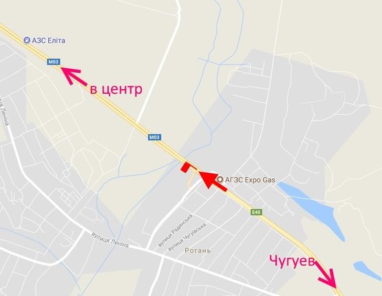 Схема рекламної площини за адресою Московский пр-т - Ростовская трасса -пос. Рогань-1-въезд в город