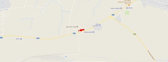 Схема рекламної площини за адресою Підїзд до м Львів, км 0+900, праворуч (с Гамаліївка, ГК Древній град, РК Румбамбар)