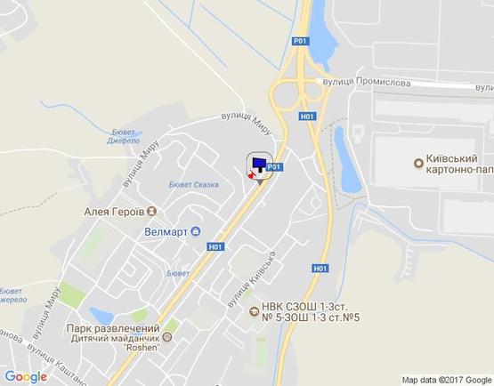 Схема рекламной плоскости по адресу м. Обухів, вул. Київська, 123 (виїзд з Обухів на Київ, Українку)