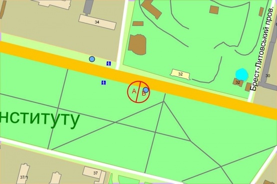 Схема рекламної площини за адресою Победы проспект, 32