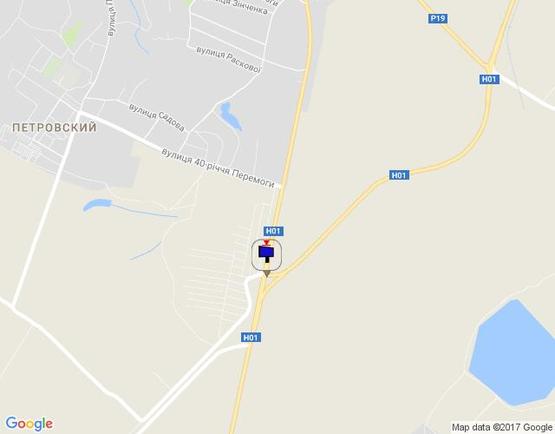 Схема рекламной плоскости по адресу м. Обухів, вул. Жовтнева - Н-01 Київ-Знамянка;  Розвязка на Кагарлик