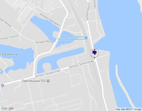 Схема рекламной плоскости по адресу м. Українка, перехрестя вул. Юності та автодороги Р-19 «Обухів-Українка»