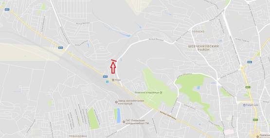 Схема рекламной плоскости по адресу вул. Вінниця