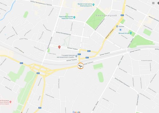 Схема рекламной плоскости по адресу вул.Грушевського - вул.Толстого. неподалік: новий міст, (центр) [правий]