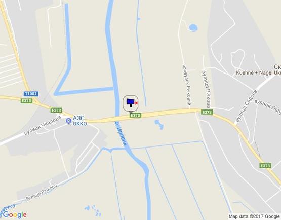 Схема рекламной плоскости по адресу м. Ірпінь, траса М-07, км 23+150 право