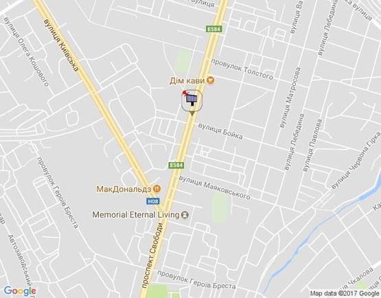 Схема рекламной плоскости по адресу просп. Свободы (ул.60л.Октября), 94/28, перекрёсток с ул. В.Бойка, направление в центр