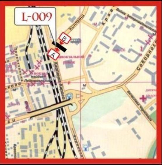 Схема рекламной плоскости по адресу вул. Конякіна,39 (біля автостанціі №1)