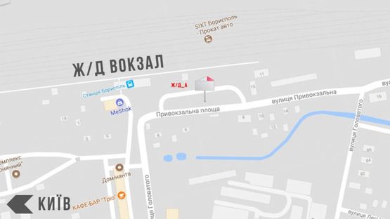 Схема рекламной плоскости по адресу Ж/д вокзал, Привокзальна площа