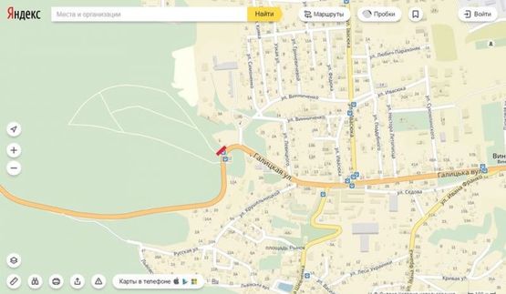 Схема рекламной плоскости по адресу вул. Львівська (вїзд в місто Винники #2)