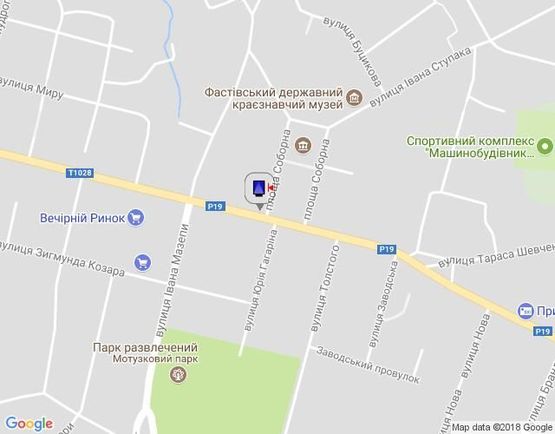 Схема рекламной плоскости по адресу г.Фастов,  ул. Соборная, Торговый центр Фастов Сити, м-н Фора,