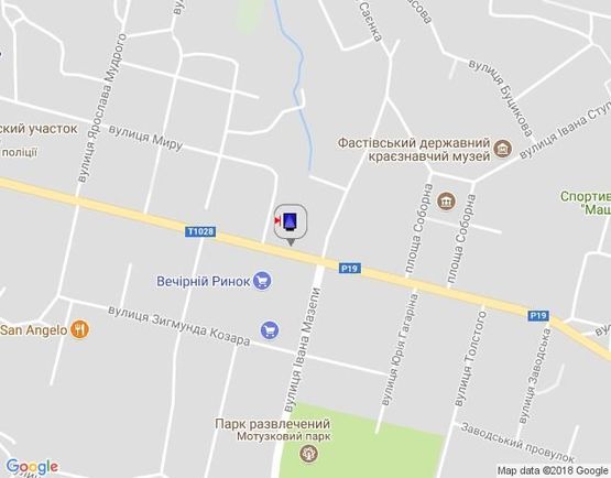 Схема рекламной плоскости по адресу г.Фастов, ул.Соборная, 34, Вечерний рынок