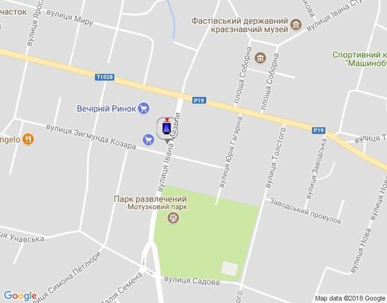 Схема рекламной плоскости по адресу г.Фастов, ул.Интернациональная, м-н Фокстрот