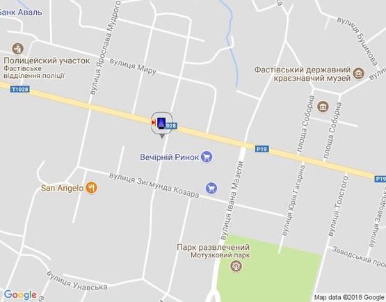 Схема рекламної площини за адресою г.Фастов, ул.Соборная, 51 Еко Маркет