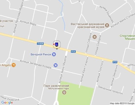 Схема рекламной плоскости по адресу г.Фастов, ул.Соборная, 43, Вечерний рынок