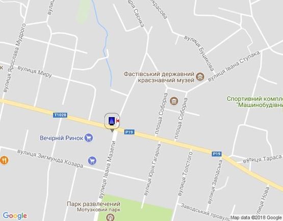 Схема рекламної площини за адресою г.Фастов, ул.Соборная, 43, Вечерний рынок