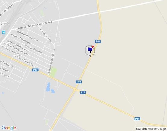 Схема рекламной плоскости по адресу г.Фастов,  Кольцевая дорога, 500 м до клумбы ул.Якубовского, на Киев