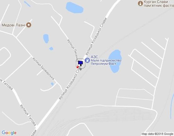 Схема рекламной плоскости по адресу г.Фастов, ул.Щербакова, 25