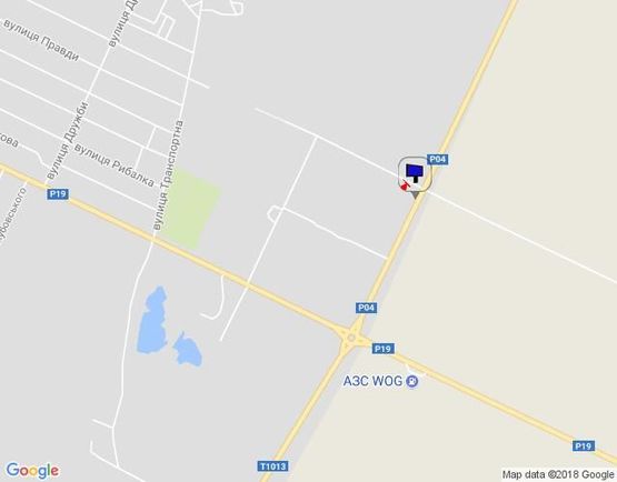 Схема рекламной плоскости по адресу г.Фастов Окружная дорога между ул.Великоснитынская и ул.Якубовского. 500 м от перекрестка с ул.Якубовского