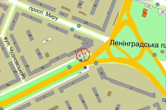 Схема рекламной плоскости по адресу Дарницкая (Ленинградская) площадь / Воссоединения проспект