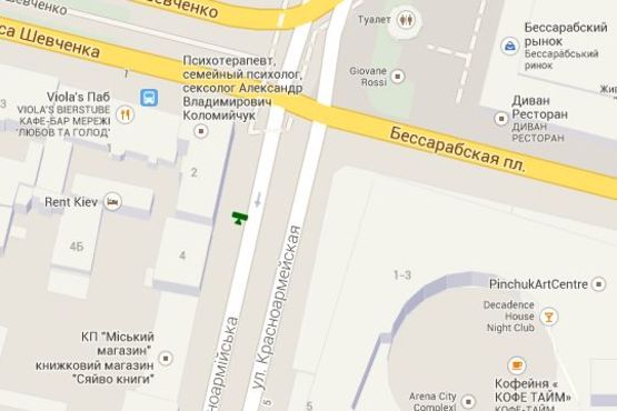 Схема рекламной плоскости по адресу Велика Васильківська вул.,  2 (магазин "Damianі",  "Arena-city")